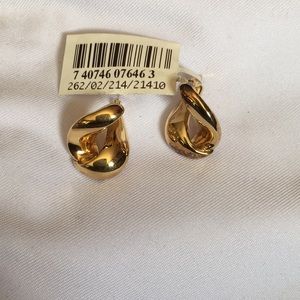 14KT Yellow Gold Folder Over Stud Earrings